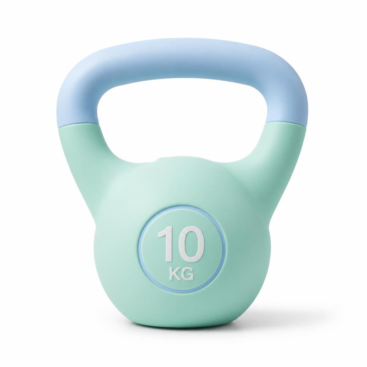 Pesa rusa de 10 kg en verde menta con recubrimiento suave